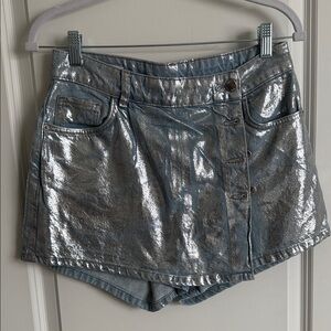 Zara Shimmering Silver Skorts